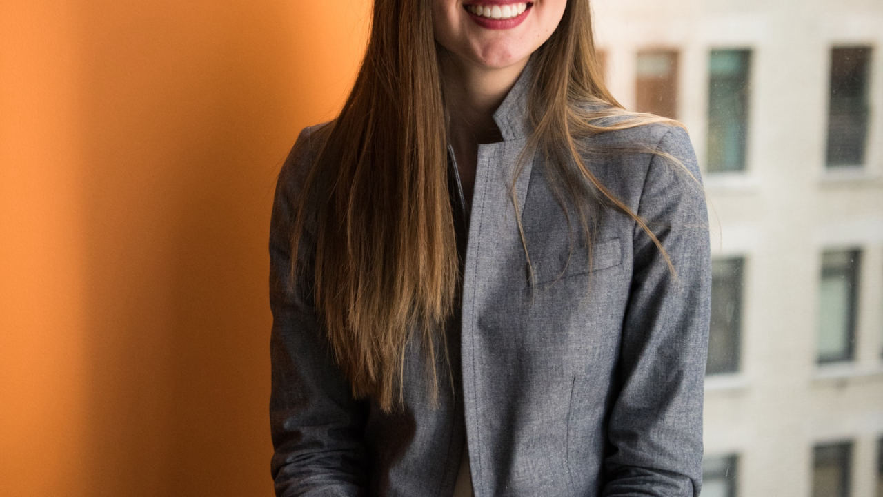 Business woman working on computer